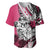 Polynesian Valentine Baseball Jersey Couple Floral Unique Pink Version LT01 Pink - Polynesian Pride