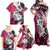 Polynesian Valentine Family Matching Off Shoulder Maxi Dress and Hawaiian Shirt Couple Floral Unique Pink Version LT01 - Polynesian Pride