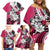 Polynesian Valentine Family Matching Off Shoulder Short Dress and Hawaiian Shirt Couple Floral Unique Pink Version LT01 - Polynesian Pride