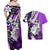 Polynesian Valentine Couples Matching Off Shoulder Maxi Dress and Hawaiian Shirt Couple Floral Unique Purple Version LT01 - Polynesian Pride