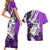 Polynesian Valentine Couples Matching Short Sleeve Bodycon Dress and Hawaiian Shirt Couple Floral Unique Purple Version LT01 - Polynesian Pride