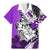 Polynesian Valentine Family Matching Mermaid Dress and Hawaiian Shirt Couple Floral Unique Purple Version LT01 Dad's Shirt - Short Sleeve Purple - Polynesian Pride