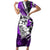 Polynesian Valentine Family Matching Short Sleeve Bodycon Dress and Hawaiian Shirt Couple Floral Unique Purple Version LT01 Mom's Dress Purple - Polynesian Pride