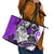 Polynesian Valentine Leather Tote Bag Couple Floral Unique Purple Version LT01 - Polynesian Pride