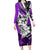 Polynesian Valentine Long Sleeve Bodycon Dress Couple Floral Unique Purple Version LT01 Long Dress Purple - Polynesian Pride