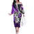 Polynesian Valentine Off The Shoulder Long Sleeve Dress Couple Floral Unique Purple Version LT01 Women Purple - Polynesian Pride