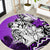 Polynesian Valentine Round Carpet Couple Floral Unique Purple Version LT01 Purple - Polynesian Pride