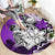 Polynesian Valentine Round Carpet Couple Floral Unique Purple Version LT01 - Polynesian Pride