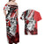 Polynesian Valentine Couples Matching Off Shoulder Maxi Dress and Hawaiian Shirt Couple Floral Unique Red Version LT01 - Polynesian Pride