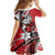 Polynesian Valentine Family Matching Off Shoulder Long Sleeve Dress and Hawaiian Shirt Couple Floral Unique Red Version LT01 - Polynesian Pride