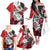 Polynesian Valentine Family Matching Off Shoulder Long Sleeve Dress and Hawaiian Shirt Couple Floral Unique Red Version LT01 - Polynesian Pride