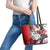 Polynesian Valentine Leather Tote Bag Couple Floral Unique Red Version LT01 - Polynesian Pride