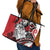 Polynesian Valentine Leather Tote Bag Couple Floral Unique Red Version LT01 - Polynesian Pride