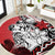 Polynesian Valentine Round Carpet Couple Floral Unique Red Version LT01 Red - Polynesian Pride