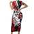 Polynesian Valentine Short Sleeve Bodycon Dress Couple Floral Unique Red Version LT01 Long Dress Red - Polynesian Pride