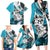 Polynesian Valentine Family Matching Long Sleeve Bodycon Dress and Hawaiian Shirt Couple Floral Unique Sky Blue Version LT01 - Polynesian Pride