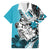 Polynesian Valentine Family Matching Off Shoulder Long Sleeve Dress and Hawaiian Shirt Couple Floral Unique Sky Blue Version LT01 Dad's Shirt - Short Sleeve Sky - Polynesian Pride