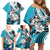 Polynesian Valentine Family Matching Off Shoulder Short Dress and Hawaiian Shirt Couple Floral Unique Sky Blue Version LT01 - Polynesian Pride