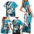 Polynesian Valentine Family Matching Short Sleeve Bodycon Dress and Hawaiian Shirt Couple Floral Unique Sky Blue Version LT01 - Polynesian Pride