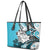 Polynesian Valentine Leather Tote Bag Couple Floral Unique Sky Blue Version LT01 - Polynesian Pride