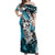 Polynesian Valentine Off Shoulder Maxi Dress Couple Floral Unique Sky Blue Version LT01 Women Sky - Polynesian Pride