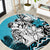 Polynesian Valentine Round Carpet Couple Floral Unique Sky Blue Version LT01 Sky - Polynesian Pride