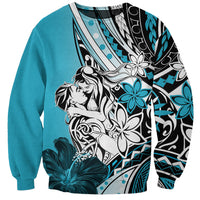 Polynesian Valentine Sweatshirt Couple Floral Unique Sky Blue Version LT01 Unisex Sky - Polynesian Pride