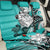 Polynesian Valentine Back Car Seat Cover Couple Floral Unique Turquoise Version LT01 - Polynesian Pride