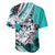 Polynesian Valentine Baseball Jersey Couple Floral Unique Turquoise Version LT01 - Polynesian Pride