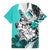 Polynesian Valentine Family Matching Long Sleeve Bodycon Dress and Hawaiian Shirt Couple Floral Unique Turquoise Version LT01 Dad's Shirt - Short Sleeve Turquoise - Polynesian Pride