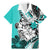 Polynesian Valentine Family Matching Mermaid Dress and Hawaiian Shirt Couple Floral Unique Turquoise Version LT01 Dad's Shirt - Short Sleeve Turquoise - Polynesian Pride