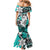 Polynesian Valentine Family Matching Mermaid Dress and Hawaiian Shirt Couple Floral Unique Turquoise Version LT01 - Polynesian Pride