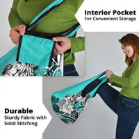 Polynesian Valentine Grocery Bag Couple Floral Unique Turquoise Version LT01 - Polynesian Pride