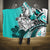 Polynesian Valentine Hooded Blanket Couple Floral Unique Turquoise Version LT01 One Size Turquoise - Polynesian Pride