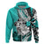 Polynesian Valentine Hoodie Couple Floral Unique Turquoise Version LT01 Zip Hoodie Turquoise - Polynesian Pride