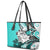 Polynesian Valentine Leather Tote Bag Couple Floral Unique Turquoise Version LT01 - Polynesian Pride