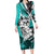 Polynesian Valentine Long Sleeve Bodycon Dress Couple Floral Unique Turquoise Version LT01 Long Dress Turquoise - Polynesian Pride