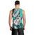 Polynesian Valentine Men Tank Top Couple Floral Unique Turquoise Version LT01 - Polynesian Pride