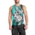 Polynesian Valentine Men Tank Top Couple Floral Unique Turquoise Version LT01 - Polynesian Pride