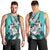 Polynesian Valentine Men Tank Top Couple Floral Unique Turquoise Version LT01 - Polynesian Pride