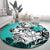 Polynesian Valentine Round Carpet Couple Floral Unique Turquoise Version LT01 - Polynesian Pride