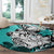 Polynesian Valentine Round Carpet Couple Floral Unique Turquoise Version LT01 - Polynesian Pride