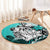 Polynesian Valentine Round Carpet Couple Floral Unique Turquoise Version LT01 - Polynesian Pride