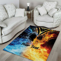 Personalised Polynesian Heart In Fire And Water Area Rug Romantic Elements LT01 - Polynesian Pride