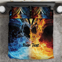 Personalised Polynesian Heart In Fire And Water Bedding Set Romantic Elements LT01 Colorful - Polynesian Pride