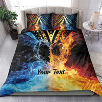 Personalised Polynesian Heart In Fire And Water Bedding Set Romantic Elements LT01 - Polynesian Pride