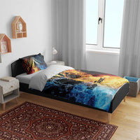 Personalised Polynesian Heart In Fire And Water Bedding Set Romantic Elements LT01 - Polynesian Pride