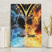Personalised Polynesian Heart In Fire And Water Canvas Wall Art Romantic Elements LT01 Without Frame Colorful - Polynesian Pride