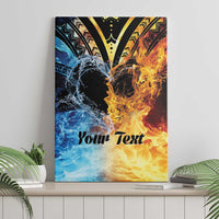 Personalised Polynesian Heart In Fire And Water Canvas Wall Art Romantic Elements LT01 - Polynesian Pride