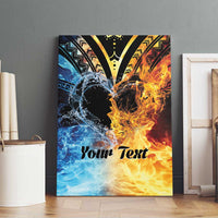 Personalised Polynesian Heart In Fire And Water Canvas Wall Art Romantic Elements LT01 - Polynesian Pride